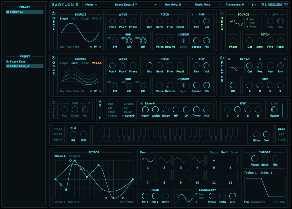 W. A. Production Babylon 2 interface