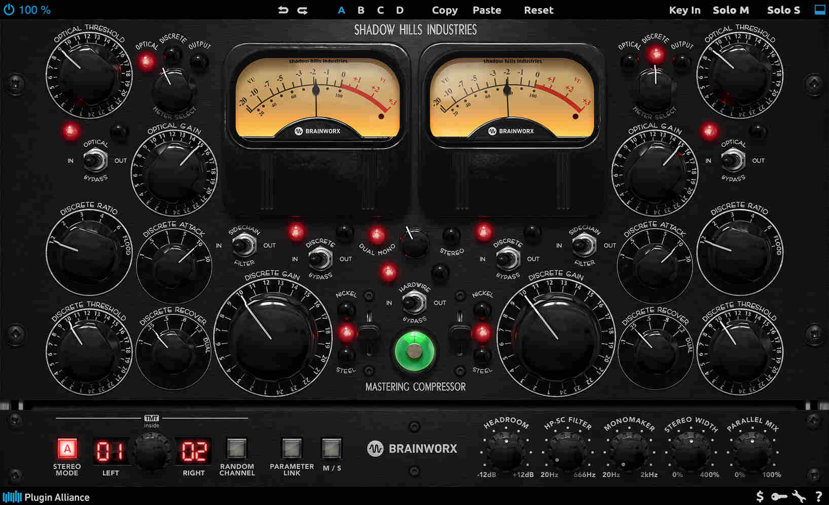 Shadow Hills Industries Shadow Hills Mastering Compressor Class A interface