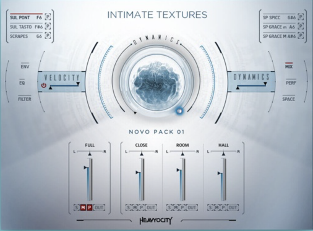 Heavyocity Intimate Textures: NOVO Pack 01 interface