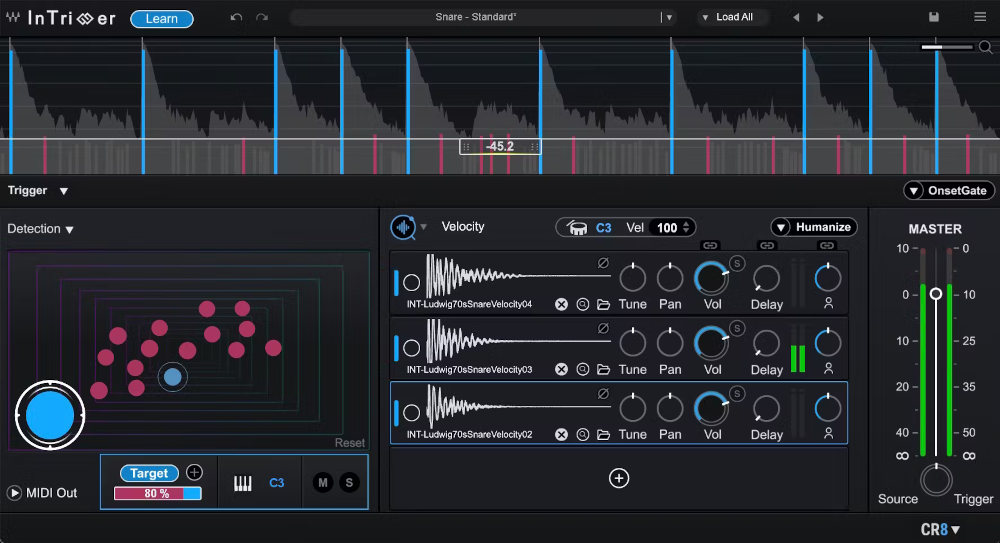 Waves InTrigger Drum Replacer interface
