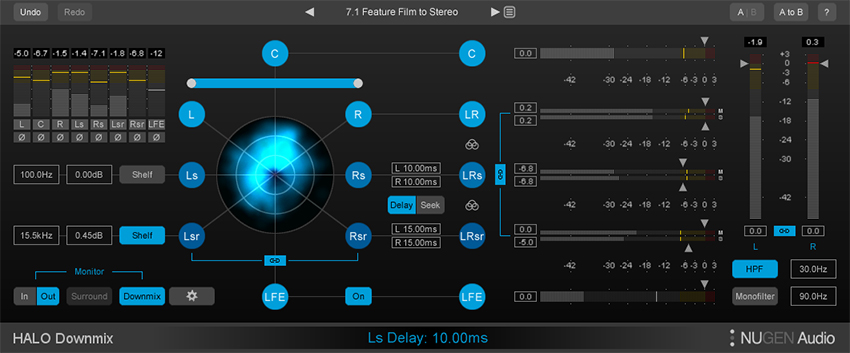 NUGEN Audio Halo Downmix interface