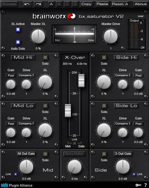 Brainworx bx_saturator V2 interface