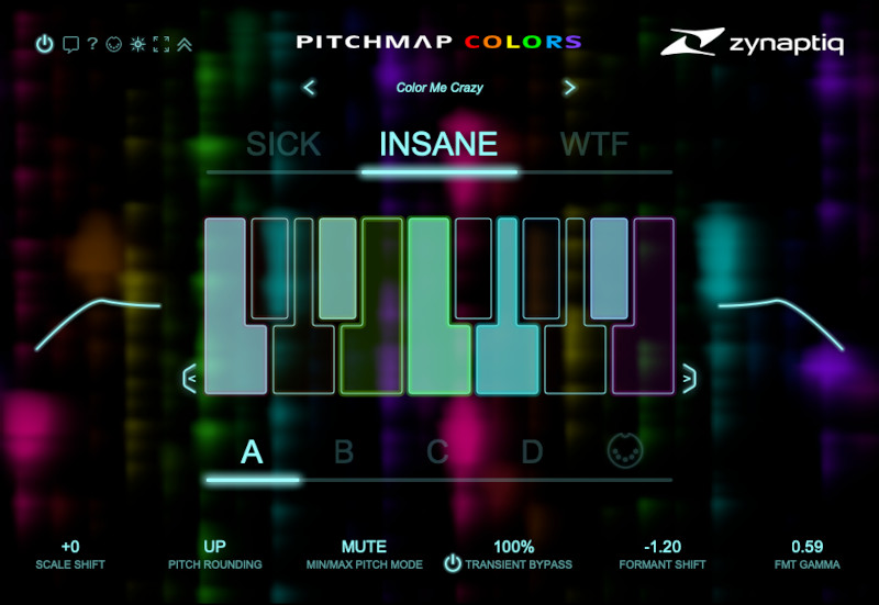 Zynaptiq PITCHMAP::COLORS interface