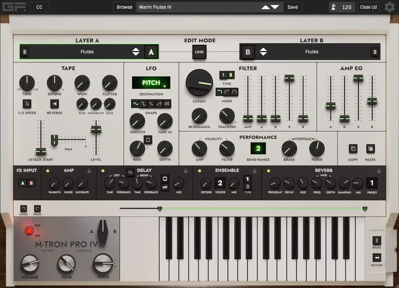 GForce M-Tron Pro IV interface