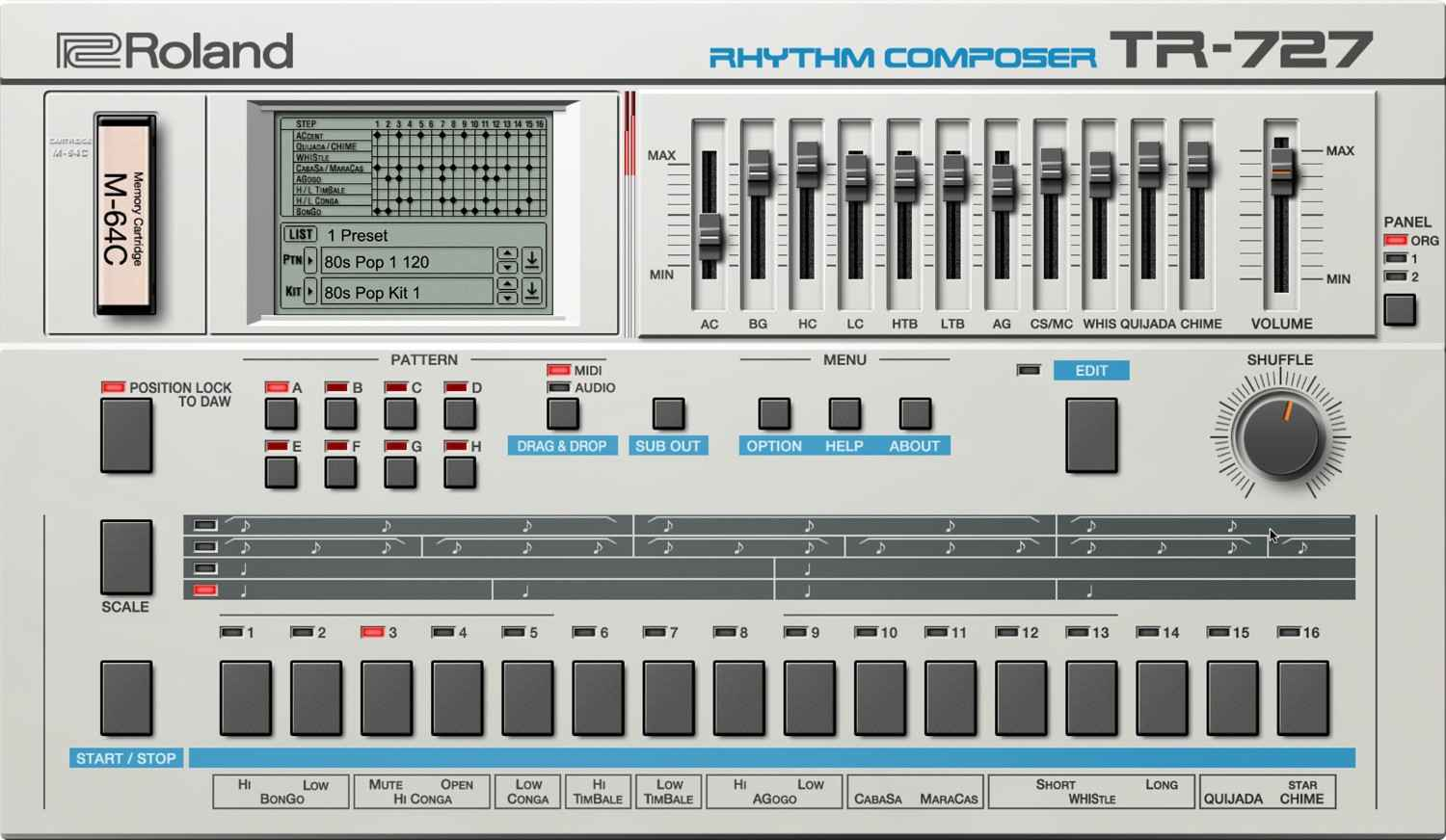 Roland TR-727 interface