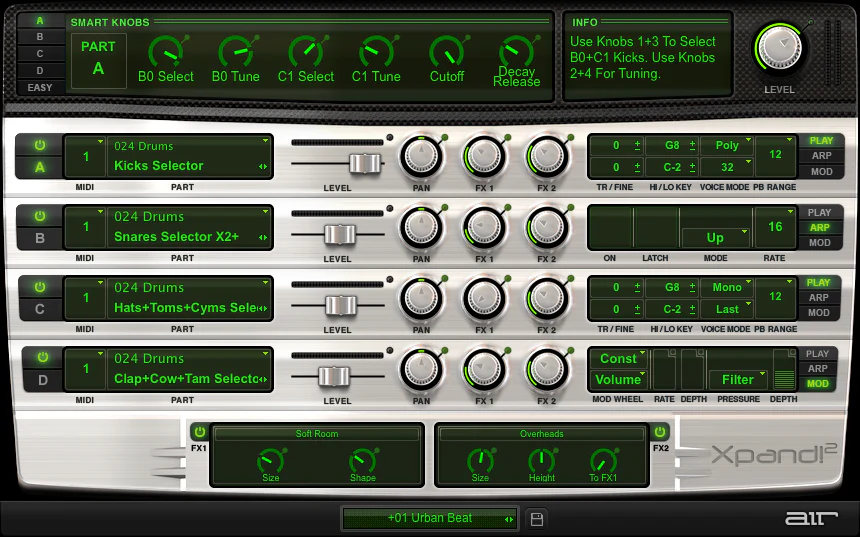 AIR Music Technology Xpand!2 interface