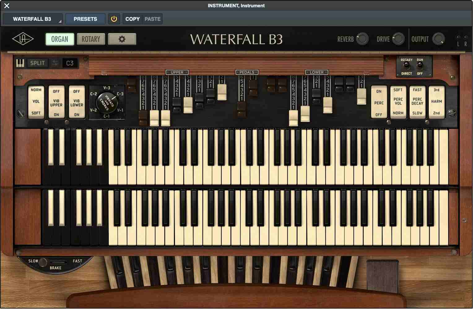 Universal Audio Waterfall B3 Organ interface