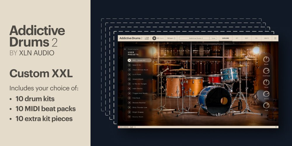 XLN Audio Addictive Drums 2: Custom XXL Collection interface