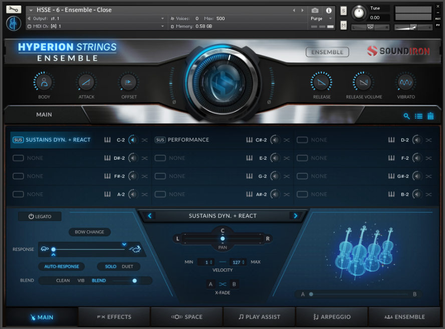 Soundiron Hyperion Strings Ensemble interface