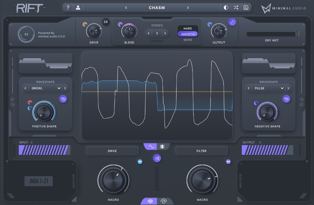 Minimal Audio Rift 2.0 interface