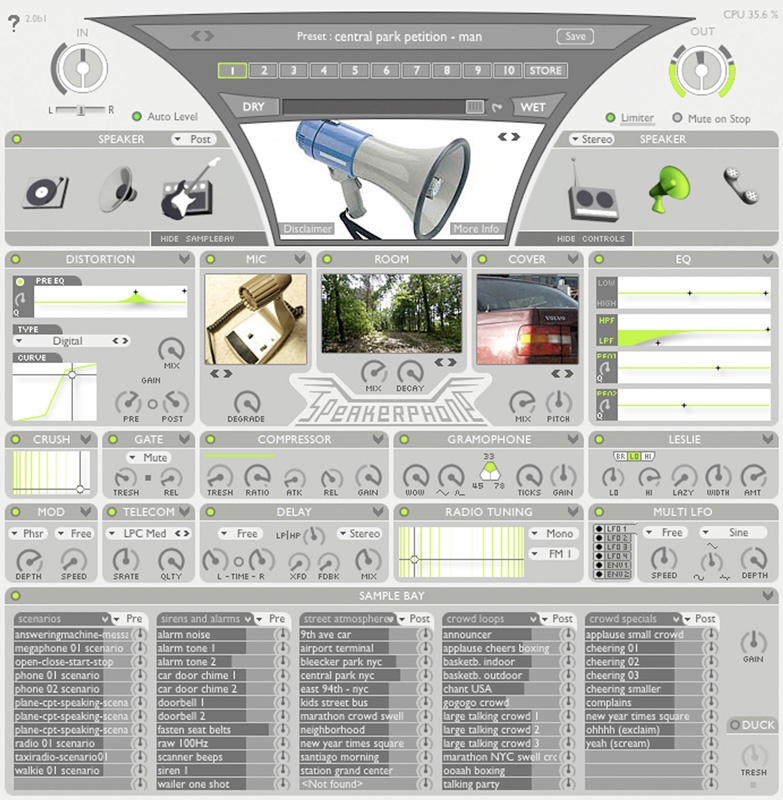 Audio Ease Speakerphone 2 interface