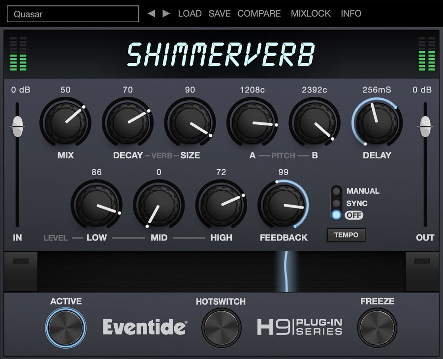 Eventide ShimmerVerb interface