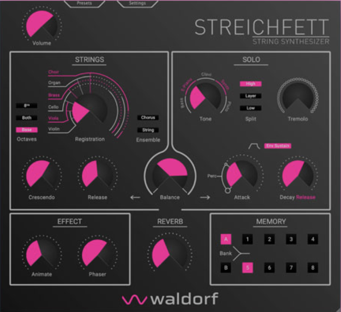 Waldorf Streichfett interface