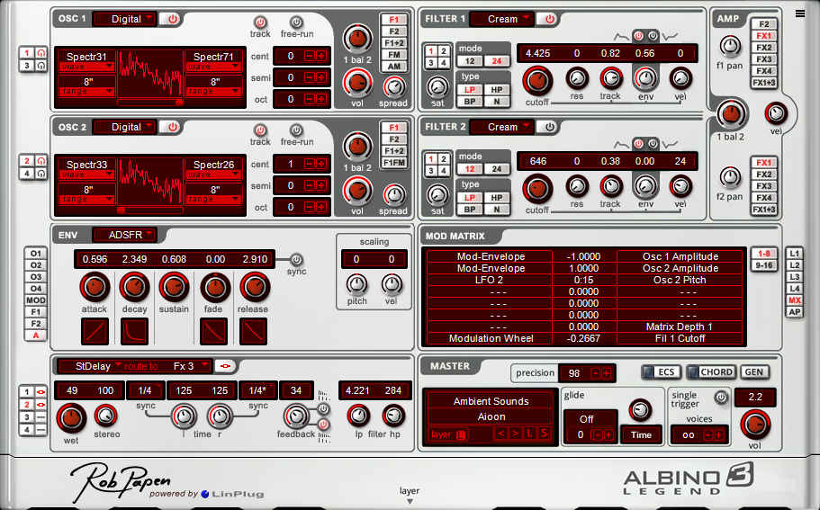 Rob Papen Albino-3 Legend interface