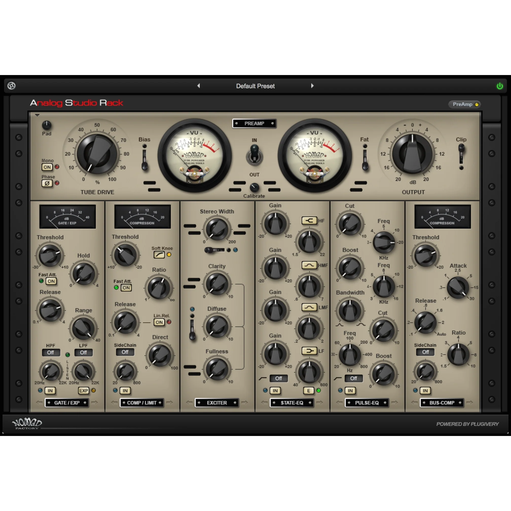 Nomad Factory Analog Studio Rack interface