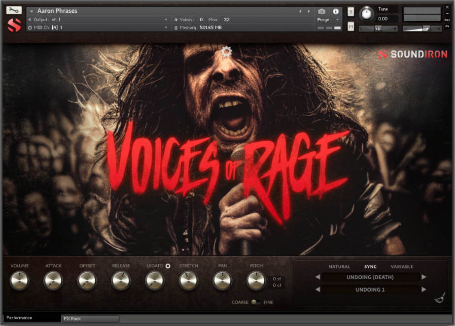 Soundiron Voices of Rage 2.0 interface