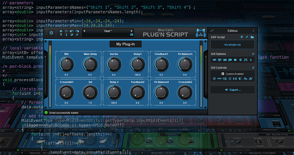 Blue Cat Audio Plug'n Script interface