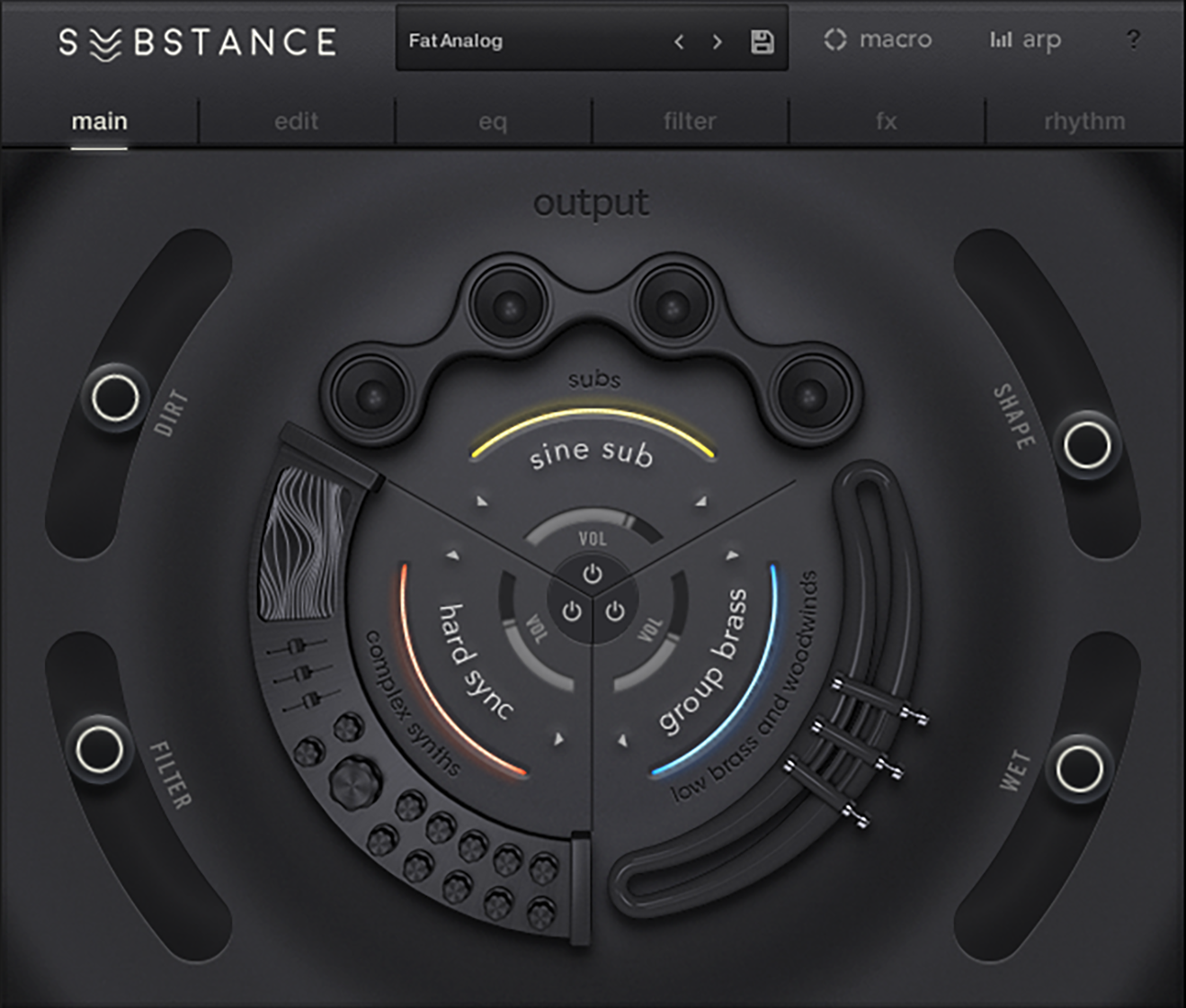 Output SUBSTANCE interface