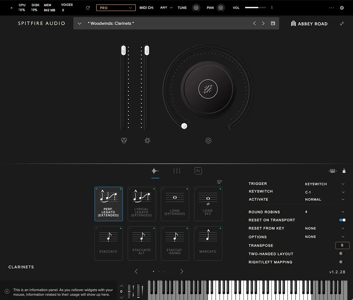 Spitfire Audio Abbey Road Orchestra: Clarinets Professional interface