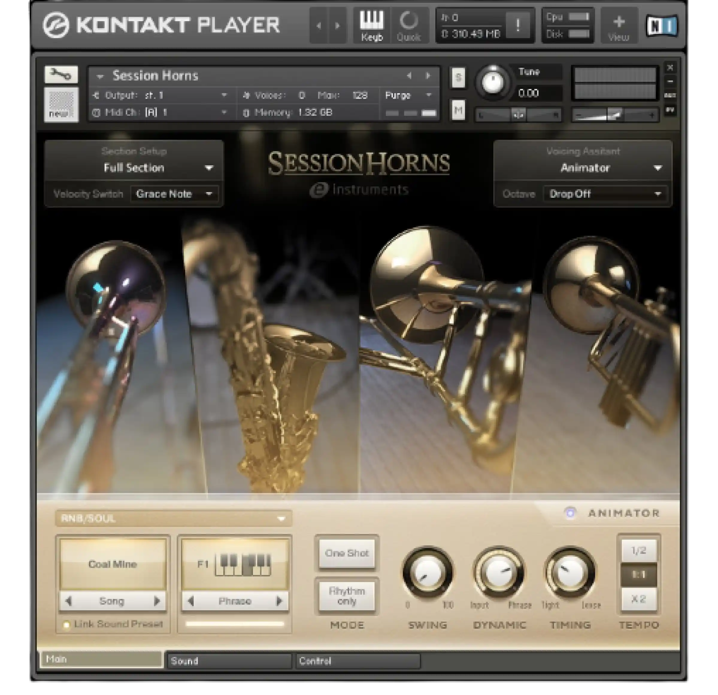 Native Instruments Session Horns interface