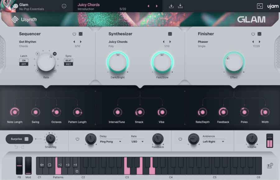 UJAM Usynth GLAM interface