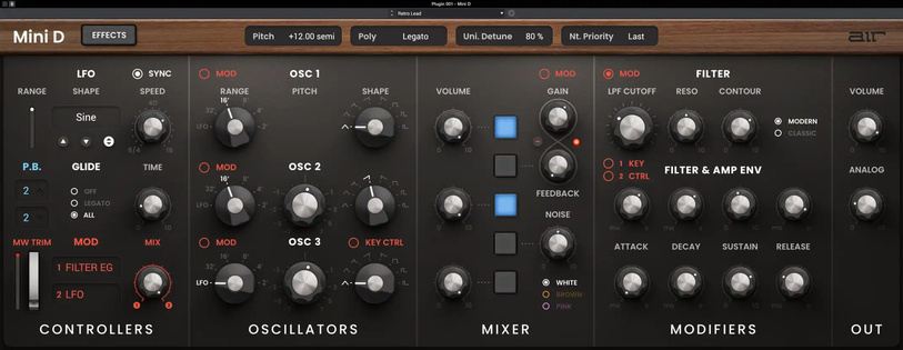 AIR Music Technology Mini D interface
