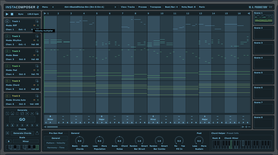 W. A. Production InstaComposer 2 interface