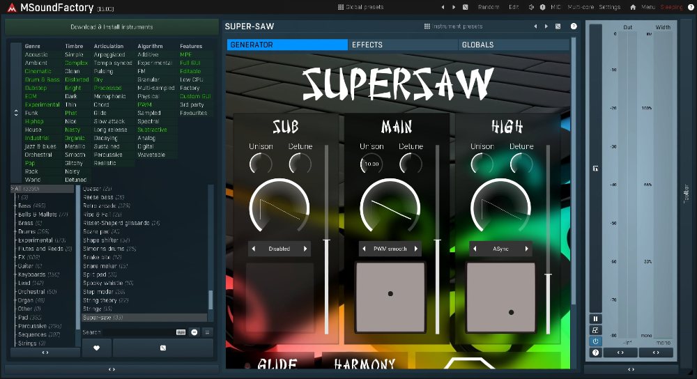 MeldaProduction MSoundFactoryLE interface