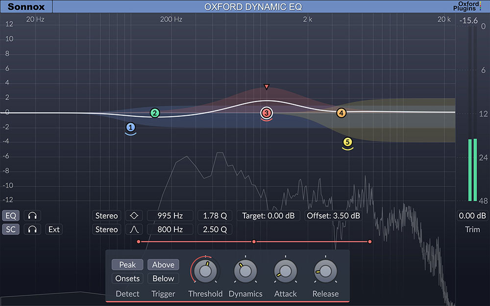 Sonnox Oxford Dynamic EQ (Native) interface