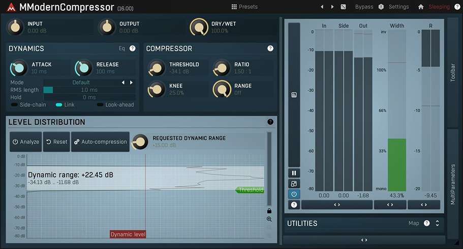 MeldaProduction MModernCompressor interface