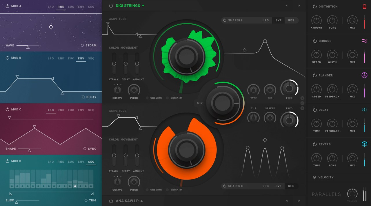 Softube Parallels interface