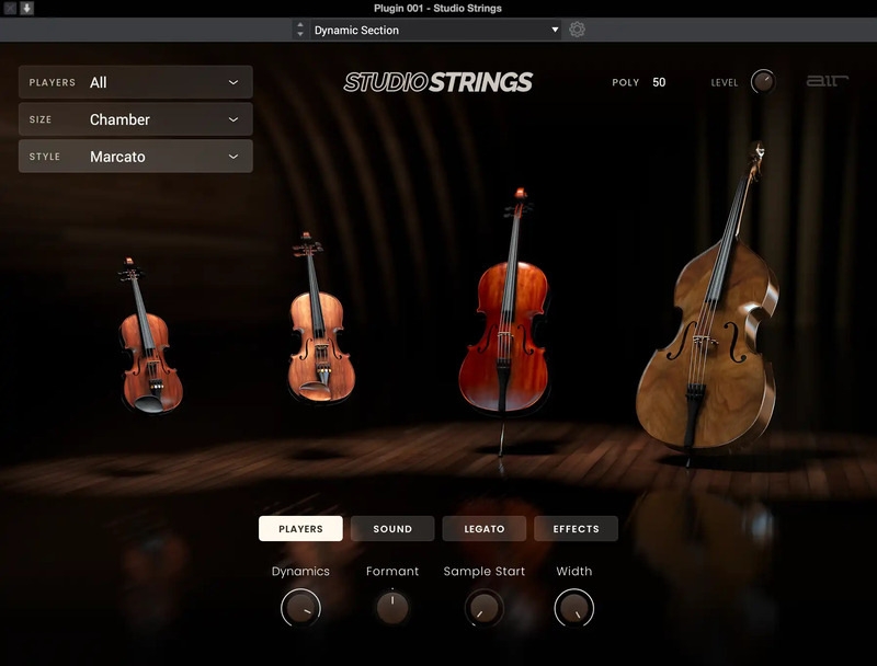 AIR Music Technology Studio Strings interface