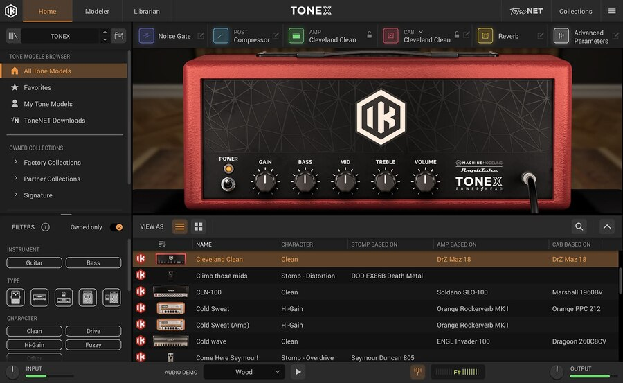 IK Multimedia TONEX MAX interface