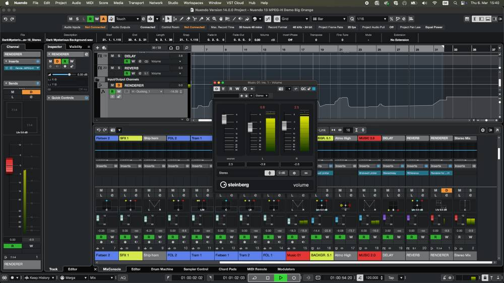 Steinberg Nuendo 14 interface