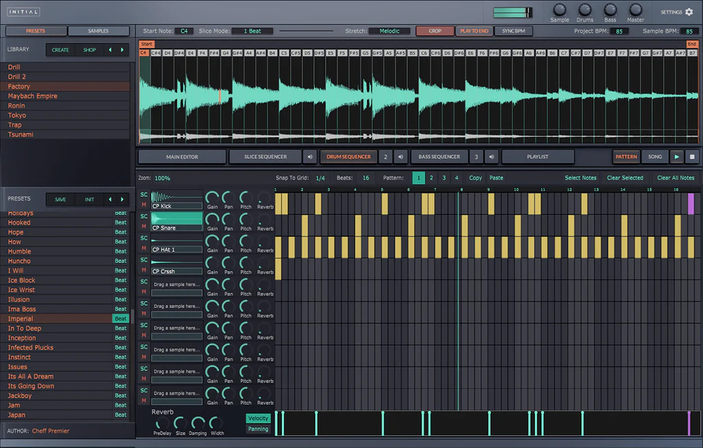 Initial Audio Slice interface